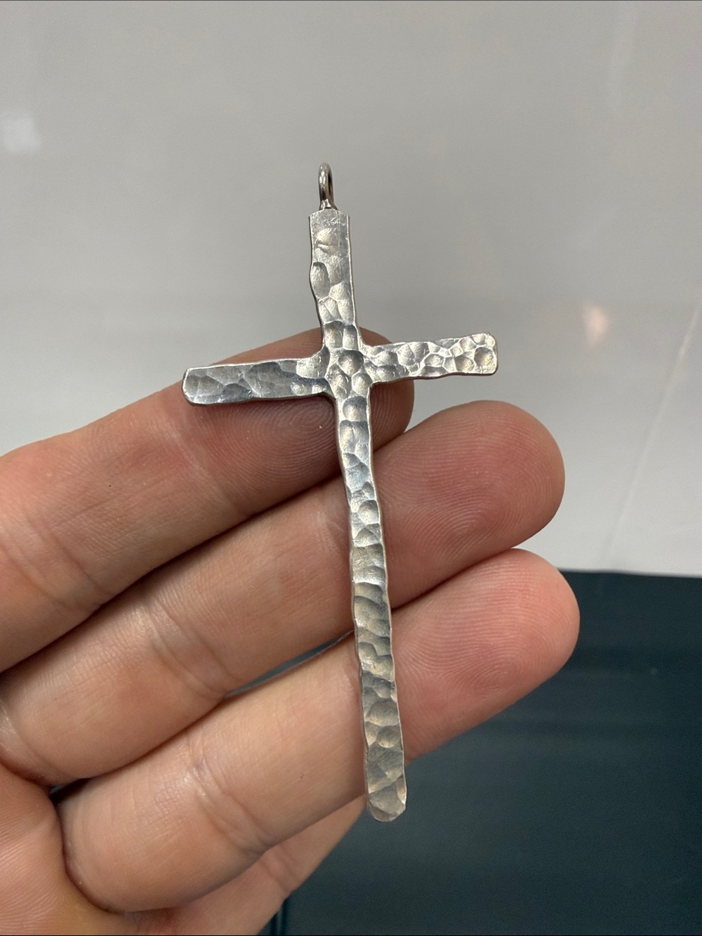 Handmade Hammered Sterling Silver Cross
